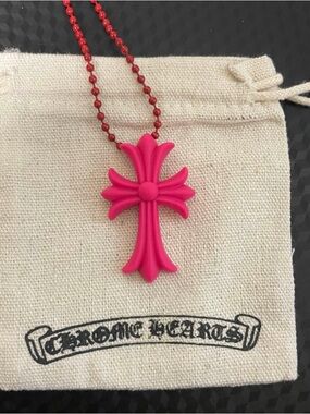 Chrome Hearts Pink Cross Pendant Necklace (BUNDLE DEALS!)